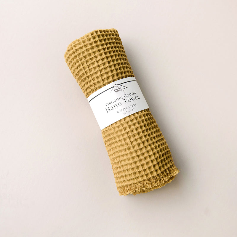 Waffle Weave Hand Towel Gold