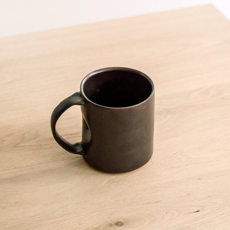 Smooth Handmade Pottery Mug Black